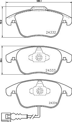 HELLA 8DB 355 045-681 - Комплект спирачно феродо, дискови спирачки vvparts.bg