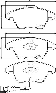 HELLA 8DB 355 045-121 - Комплект спирачно феродо, дискови спирачки vvparts.bg