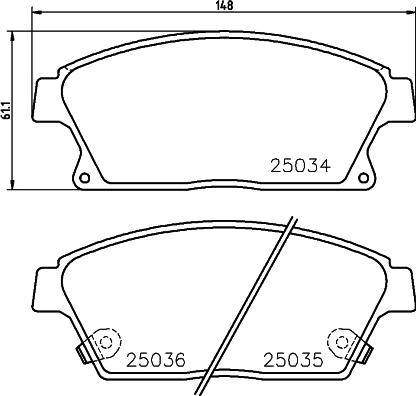 HELLA 8DB 355 045-341 - Комплект спирачно феродо, дискови спирачки vvparts.bg