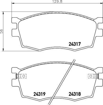 HELLA 8DB 355 045-211 - Комплект спирачно феродо, дискови спирачки vvparts.bg