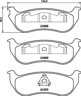 HELLA 8DB 355 040-451 - Комплект спирачно феродо, дискови спирачки vvparts.bg