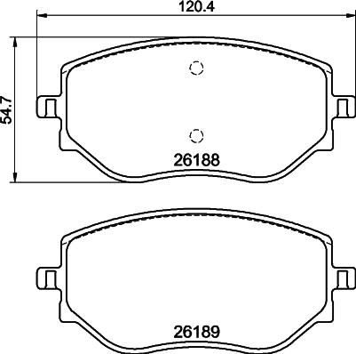 HELLA 8DB 355 040-541 - Комплект спирачно феродо, дискови спирачки vvparts.bg