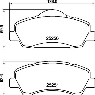 HELLA 8DB 355 040-561 - Комплект спирачно феродо, дискови спирачки vvparts.bg