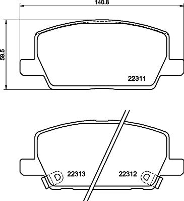 HELLA 8DB 355 040-001 - Комплект спирачно феродо, дискови спирачки vvparts.bg