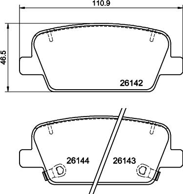 HELLA 8DB 355 040-081 - Комплект спирачно феродо, дискови спирачки vvparts.bg