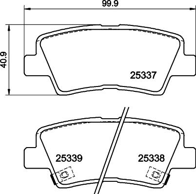 HELLA 8DB 355 040-171 - Комплект спирачно феродо, дискови спирачки vvparts.bg