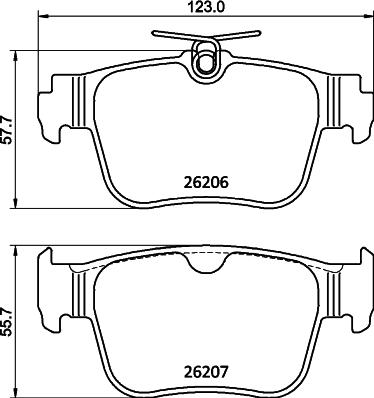 HELLA 8DB 355 040-851 - Комплект спирачно феродо, дискови спирачки vvparts.bg