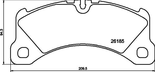 HELLA 8DB 355 040-201 - Комплект спирачно феродо, дискови спирачки vvparts.bg