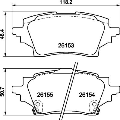 HELLA 8DB 355 040-221 - Комплект спирачно феродо, дискови спирачки vvparts.bg