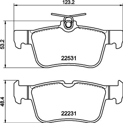 HELLA 8DB 355 041-071 - Комплект спирачно феродо, дискови спирачки vvparts.bg