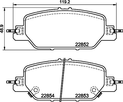 HELLA 8DB 355 041-201 - Комплект спирачно феродо, дискови спирачки vvparts.bg