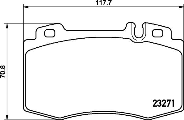 HELLA 8DB 355 043-121 - Комплект спирачно феродо, дискови спирачки vvparts.bg