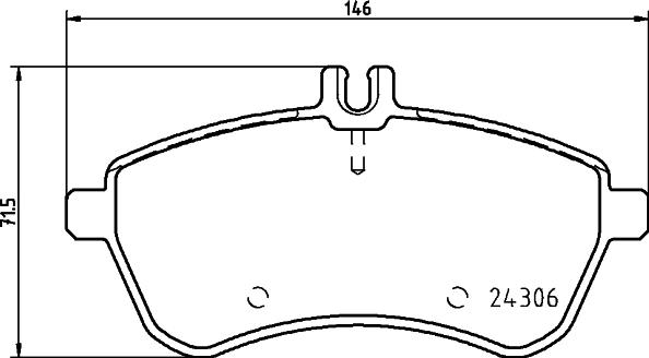 HELLA 8DB 355 043-261 - Комплект спирачно феродо, дискови спирачки vvparts.bg