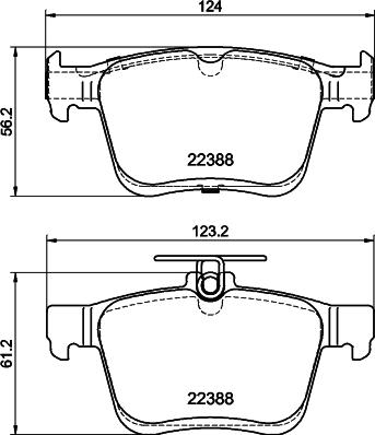 HELLA 8DB 355 042-651 - Комплект спирачно феродо, дискови спирачки vvparts.bg