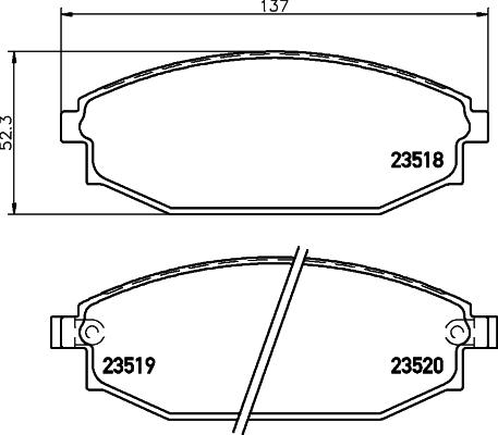 HELLA 8DB 355 009-961 - Комплект спирачно феродо, дискови спирачки vvparts.bg