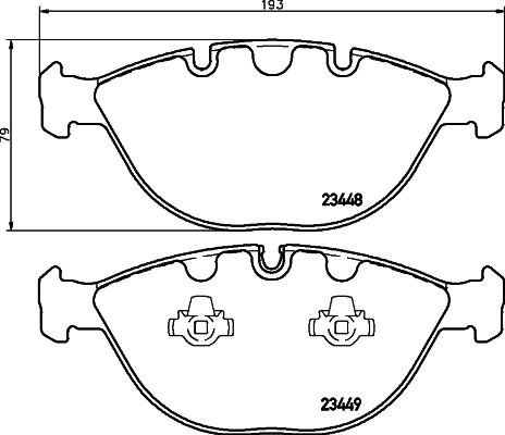 HELLA 8DB 355 009-921 - Комплект спирачно феродо, дискови спирачки vvparts.bg