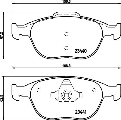 HELLA 8DB 355 009-561 - Комплект спирачно феродо, дискови спирачки vvparts.bg