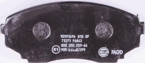 HELLA 8DB 355 009-641 - Комплект спирачно феродо, дискови спирачки vvparts.bg