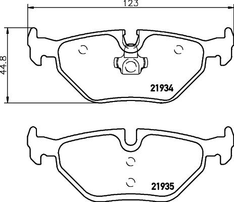 HELLA 8DB 355 009-051 - Комплект спирачно феродо, дискови спирачки vvparts.bg