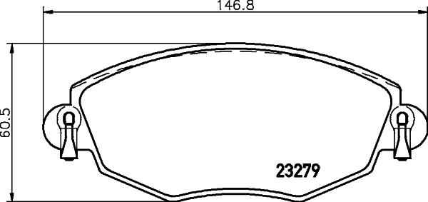 HELLA 8DB 355 009-071 - Комплект спирачно феродо, дискови спирачки vvparts.bg