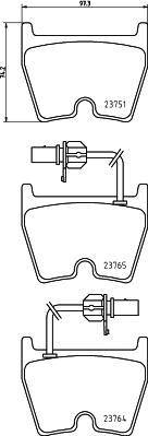 HELLA 8DB 355 009-191 - Комплект спирачно феродо, дискови спирачки vvparts.bg