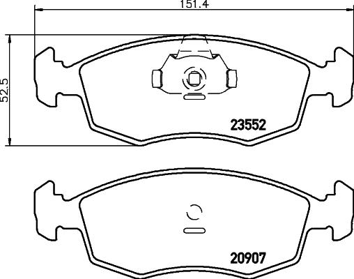 HELLA 8DB 355 009-131 - Комплект спирачно феродо, дискови спирачки vvparts.bg