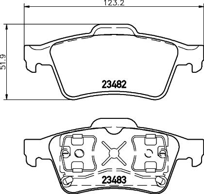 HELLA 8DB 355 009-121 - Комплект спирачно феродо, дискови спирачки vvparts.bg