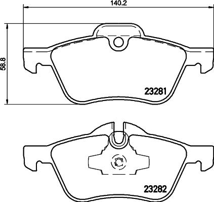 HELLA 8DB 355 009-171 - Комплект спирачно феродо, дискови спирачки vvparts.bg