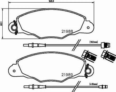 HELLA 8DB 355 009-811 - Комплект спирачно феродо, дискови спирачки vvparts.bg