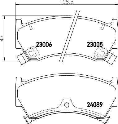 HELLA 8DB 355 009-821 - Комплект спирачно феродо, дискови спирачки vvparts.bg