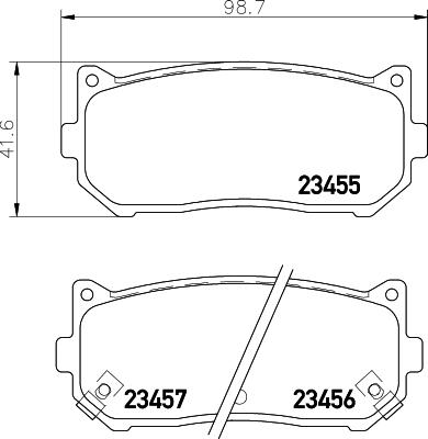 HELLA 8DB 355 009-341 - Комплект спирачно феродо, дискови спирачки vvparts.bg