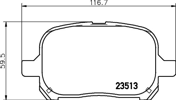 HELLA 8DB 355 009-351 - Комплект спирачно феродо, дискови спирачки vvparts.bg