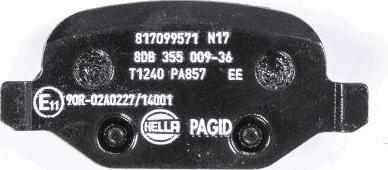 HELLA 8DB 355 009-361 - Комплект спирачно феродо, дискови спирачки vvparts.bg
