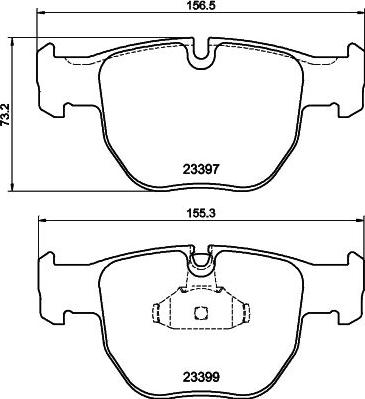 HELLA 8DB 355 009-301 - Комплект спирачно феродо, дискови спирачки vvparts.bg