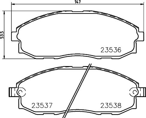 HELLA 8DB 355 009-381 - Комплект спирачно феродо, дискови спирачки vvparts.bg