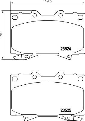 HELLA 8DB 355 009-371 - Комплект спирачно феродо, дискови спирачки vvparts.bg