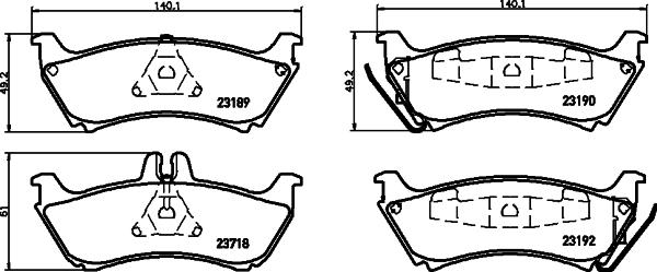 HELLA 8DB 355 009-241 - Комплект спирачно феродо, дискови спирачки vvparts.bg