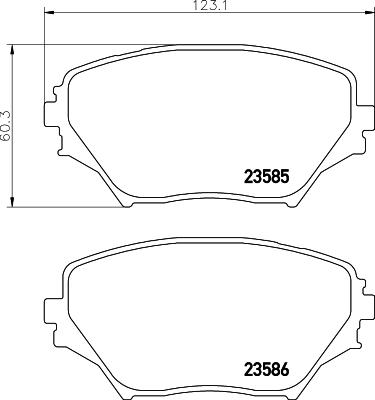 HELLA 8DB 355 009-741 - Комплект спирачно феродо, дискови спирачки vvparts.bg