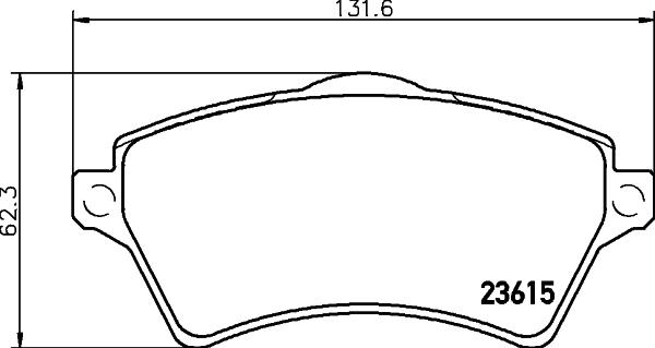 HELLA 8DB 355 009-761 - Комплект спирачно феродо, дискови спирачки vvparts.bg