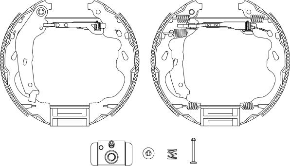 HELLA 8DB 355 004-991 - Комплект спирачна челюст vvparts.bg