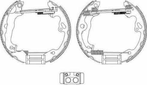 HELLA 8DB 355 004-971 - Комплект спирачна челюст vvparts.bg