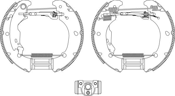 HELLA 8DB 355 004-481 - Комплект спирачна челюст vvparts.bg