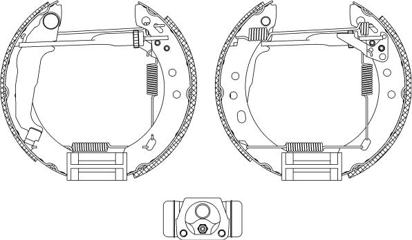 HELLA 8DB 355 004-571 - Комплект спирачна челюст vvparts.bg