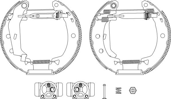 HELLA 8DB 355 004-011 - Комплект спирачна челюст vvparts.bg