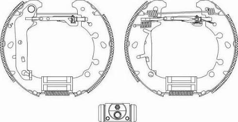 HELLA 8DB 355 004-831 - Комплект спирачна челюст vvparts.bg