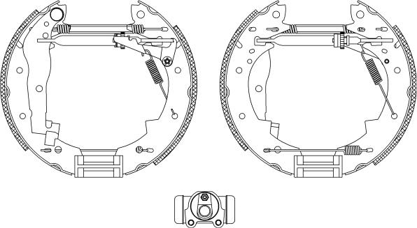 HELLA 8DB 355 004-251 - Комплект спирачна челюст vvparts.bg