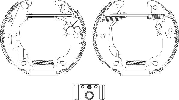 HELLA 8DB 355 004-751 - Комплект спирачна челюст vvparts.bg