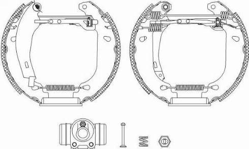 HELLA 8DB 355 004-711 - Комплект спирачна челюст vvparts.bg