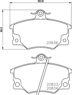 HELLA 8DB 355 005-961 - Комплект спирачно феродо, дискови спирачки vvparts.bg