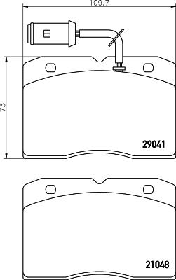 HELLA 8DB 355 005-481 - Комплект спирачно феродо, дискови спирачки vvparts.bg